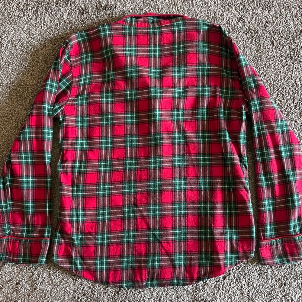 Lauren Ralph Lauren Flannel Pajama Shirt Plaid Button Down Long Sleeve L 0299 - Picture 2 of 5